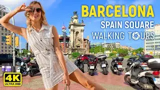 4K Barcelona (Spain) Spain Square Walking Tour &bull; October 2022