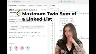 Maximum Twin Sum of a Linked List LeetCode - Java
