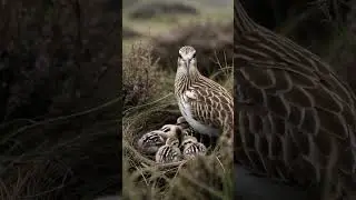 Eurasian Curlew Nesting Quietly in Open Grassland #curlew #nature #birds #birdnest #wildlife #aiart