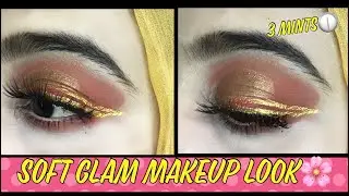 Soft  party Makeup with in 3 mint 🕧 ||Gilliter Liner ||#makeup #tutorial #viral #trending