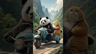 A cat with panda #travelstories #youtubeshorts #dosubscribemychannel