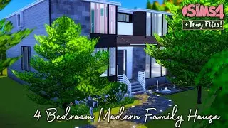 4 Bedroom Modern Family House | The Sims 4 Stop Motion Build | + Tray Files