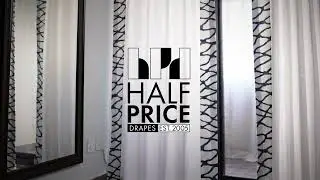 Ellis Blue Bordered Cotton Curtain By Half Price Drapes
