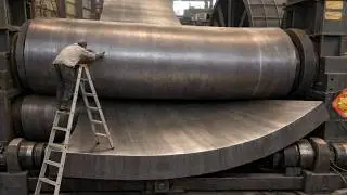 Extremely Dangerous Heavy Bending Machine. Full Documentary on Industrial Manufacturing Process