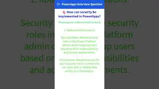 Security implementation in PowerApps | Interview questions #powerfx #powerapps