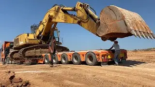 Transporting The Liebherr 974 Excavator - Poultidis Heavy Transports