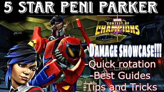 How to use peni parker| 5 star rank 3 Damage showcase!!! | Marvel Contest of Champions