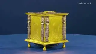 Clocktime East and Fromanteel's Gilt Cubic Table Clock c1640, 360&deg; view