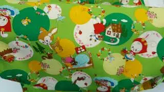 green cartoon animals deer rabbits cotton oxford fabric by Kokka - modes4u -