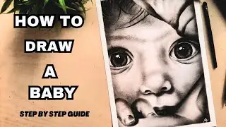 How to Draw a Cute Baby | Realistic Charcoal Drawing | Step by Step Tutorial #baby 
