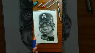 @avengersshorts15 captain America realistic drawing #shorts