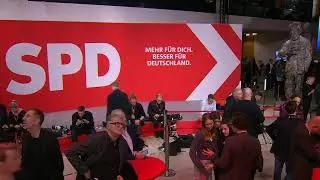 GERMANY ELECTIONS: SPD reacts to first exit polls in Germany's general election
