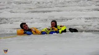 Ice water rescue training in Sheboygan on February 7, 2019