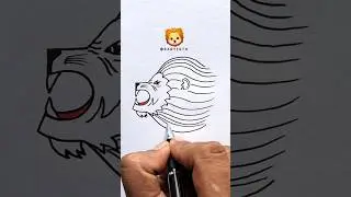 Roaring Lion Drawing with 5🔥🔥How to Draw Lion🔥🔥 #lion #drawing #howtodraw #art #shorts