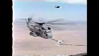 Sea Stallion CH-53E Helicopter Mid Air Refueling Accident cuts Fuel Probe with KC-135 Stratotanker