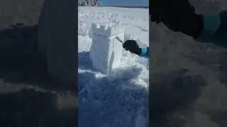 snow castle! #asmr #snow #snowcastle #blizzard #snowman #snowsculpture  #gulfshores #Alabama