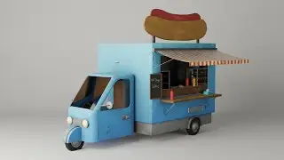 Creating a Stylized Foodtruck in Blender and Substance Painter | Speedart