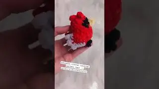 cardinal amigurumi pattern test ✨🖤❤️ releases today!! #crochet #crochetplushie #amigurumi #shorts