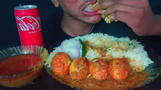 ASMR: spicy eating agg curry and rice 