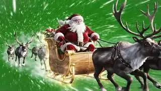 Epic Santa Flying Green Screen | Heroic Christmas Animation Loop 02