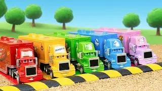 DIY Mini Speed Bump Made with Mini Trucks and Construction Vehicles