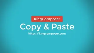 Copy & Paste - KingComposer page builder