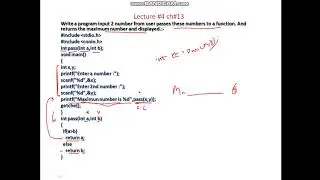 lec 4 return value using function, print in main function ,