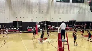 09/15/2025 JV Volleyball: Freshman year. @ Newfield. Kali serving & Setting