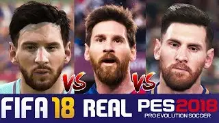 FIFA 18 vs PES 2018 Barcelona Faces Comparison (Messi, Suarez, Dembele + more)