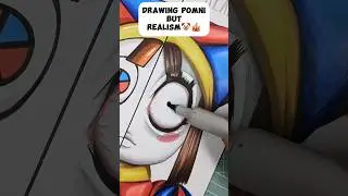 Drawing Pomni 🤡 from The Amazing Digital Circus 🎪 But Cartoon VS Realism ✨ #pomni #art #drawing