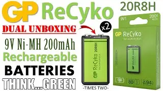 Распаковка двух Ni-MH аккумуляторов GP ReCyko 20R8H 200 мАч/9 В