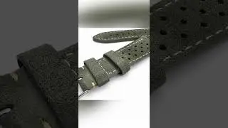 Italian Suede Rally Watch Strap 20mm 22mm Mens Olive Green