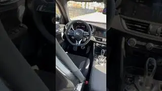 Carbon fiber interior on the 2024 Giulia QV 🍀💯 #alfaromeo #giulia #carinterior #quadrifoglio #alfa