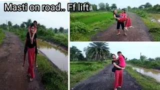 Lift Carry on road.. Sister's masti time.. lifting carrying | village vlog