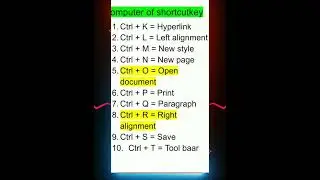 #computerccc #cccclass #shortcutkeys #adca