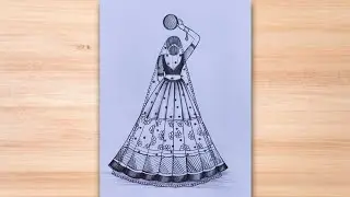 Рисунок традиционной девушки карва чаут | как нарисовать традиционную девушку на карва чаут | кар...