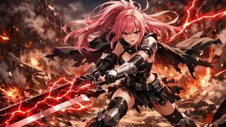 Epic Anime Battle : Red Lightning Sword | Heroic Female Warrior Fight Scene