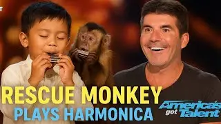 Rescue Monkey and Filipino Boy Shock Simon Cowell | AGT Golden Buzzer Emotional Moment