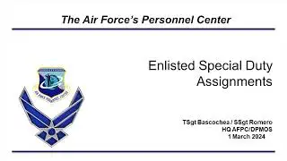 Enlisted Special Duty Assignments - Mar 2024