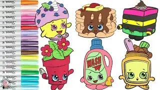 Раскраска Shopkins: мини-кекс с Памелой, Венди Уошер, Пета Плант, ореховым маслом и маслом