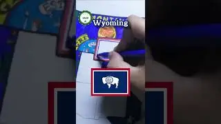 Wyoming flag map drawing