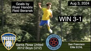 Santa Rosa United 2012 Boys ECNL vs San Francisco Elite ECNL Highlights Win 3-1 (8/3/2024)
