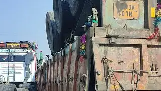Stuck in #traffic 😲😨 the whole full of coal truck #accidenttruck #live #gujarat #radhanpur #highway