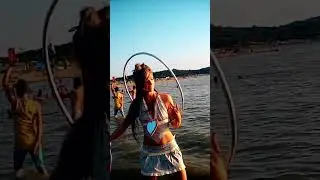 Boom Festival lake with Flow Arts Performers - Sunset