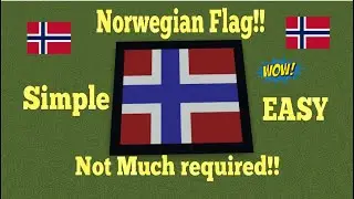 Minecraft Tutorial - How to make Norwegian Flag EASY...