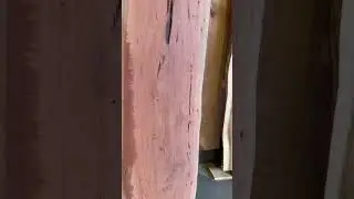 Live edge slab planing. Native Australian red stringy bark. #liveedgetable