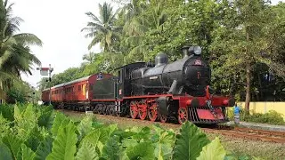 Steam train Sri Lanka Railways Dampfzug &aring;ngt&aring;g kustbanan h&ouml;yryjuna aururong, Kosgoda Piyagama