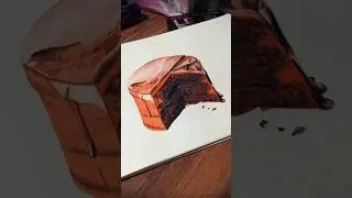 Realistic chocolate cake drawing #shorts #art #chocolate #christmas #special