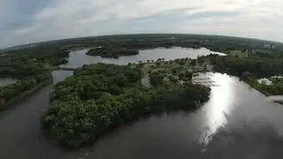 bird eye view of busse woods located northwest suburbs of Chicago.