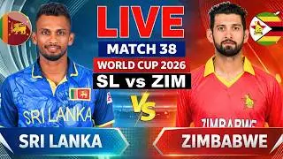 LIVE: ZIM Vs SL T20 WC Match | Live Cricket Match Today | ZIM vs SL 38th T20 2nd innings #livescore
